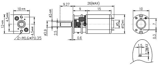 Micro motoriduttori metallo - misure