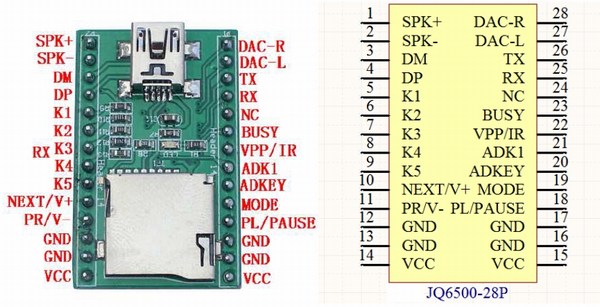 Modulo JQ6500 MP3 Player