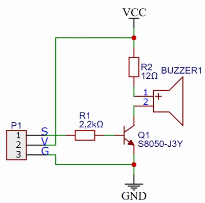 moduli buzzer attivi passivi - schema modulo Keyestudio